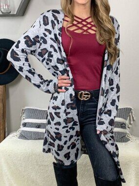 Leopard Print Lightweight Cardigan